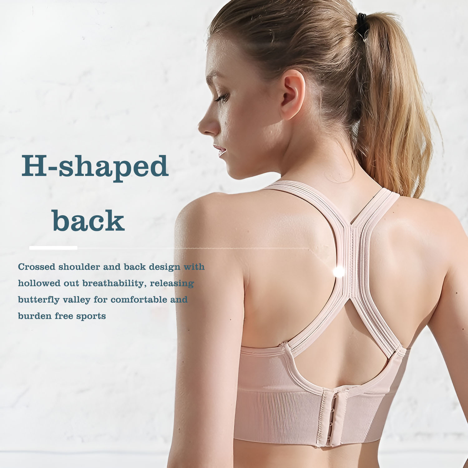 Gymnastic Ring - Reggiseno sportivo da donna con schiena