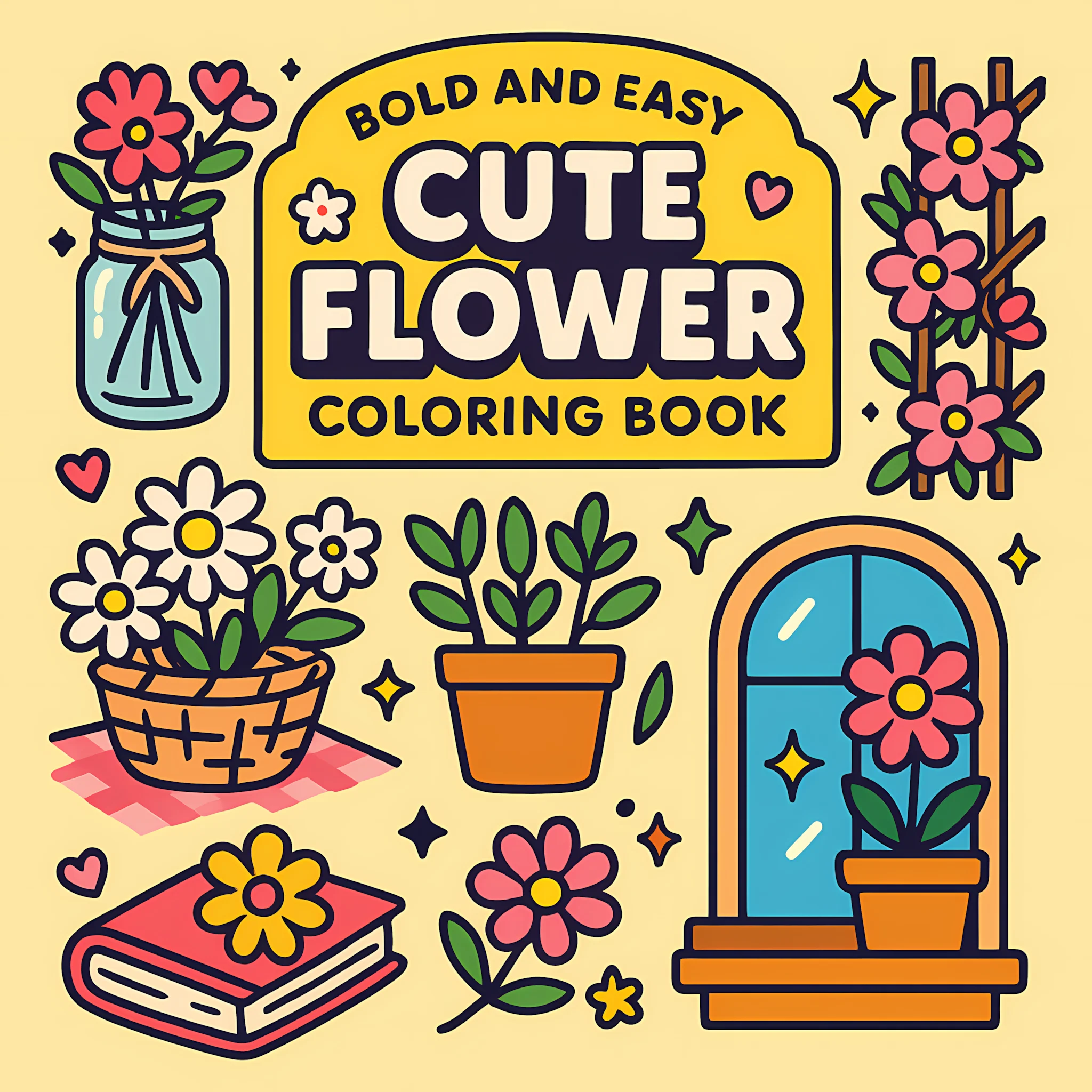Chalk Bag - Libro da colorare con fiori carini