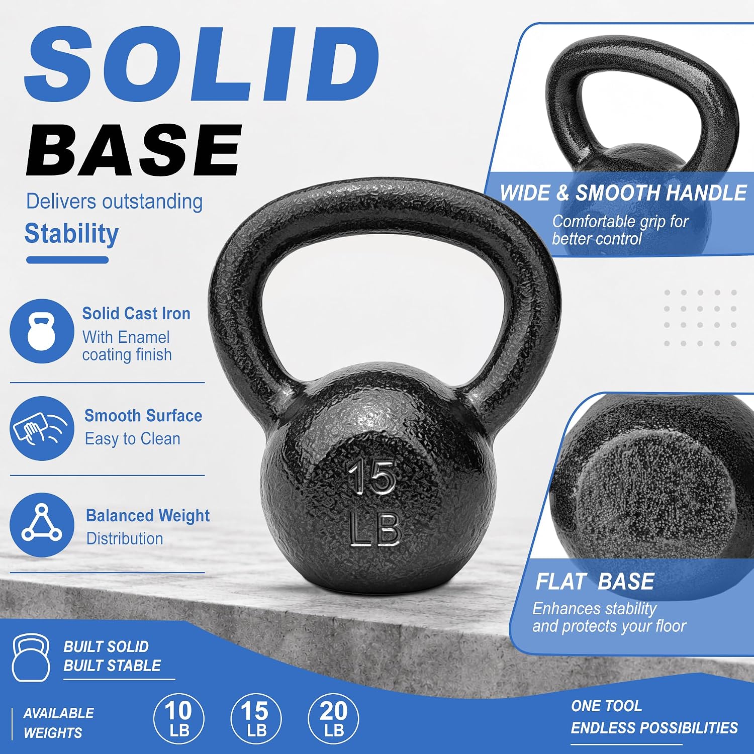 Kettlebell in Ghisa 5-50 LB pe - Kettlebell recensione e prezzo